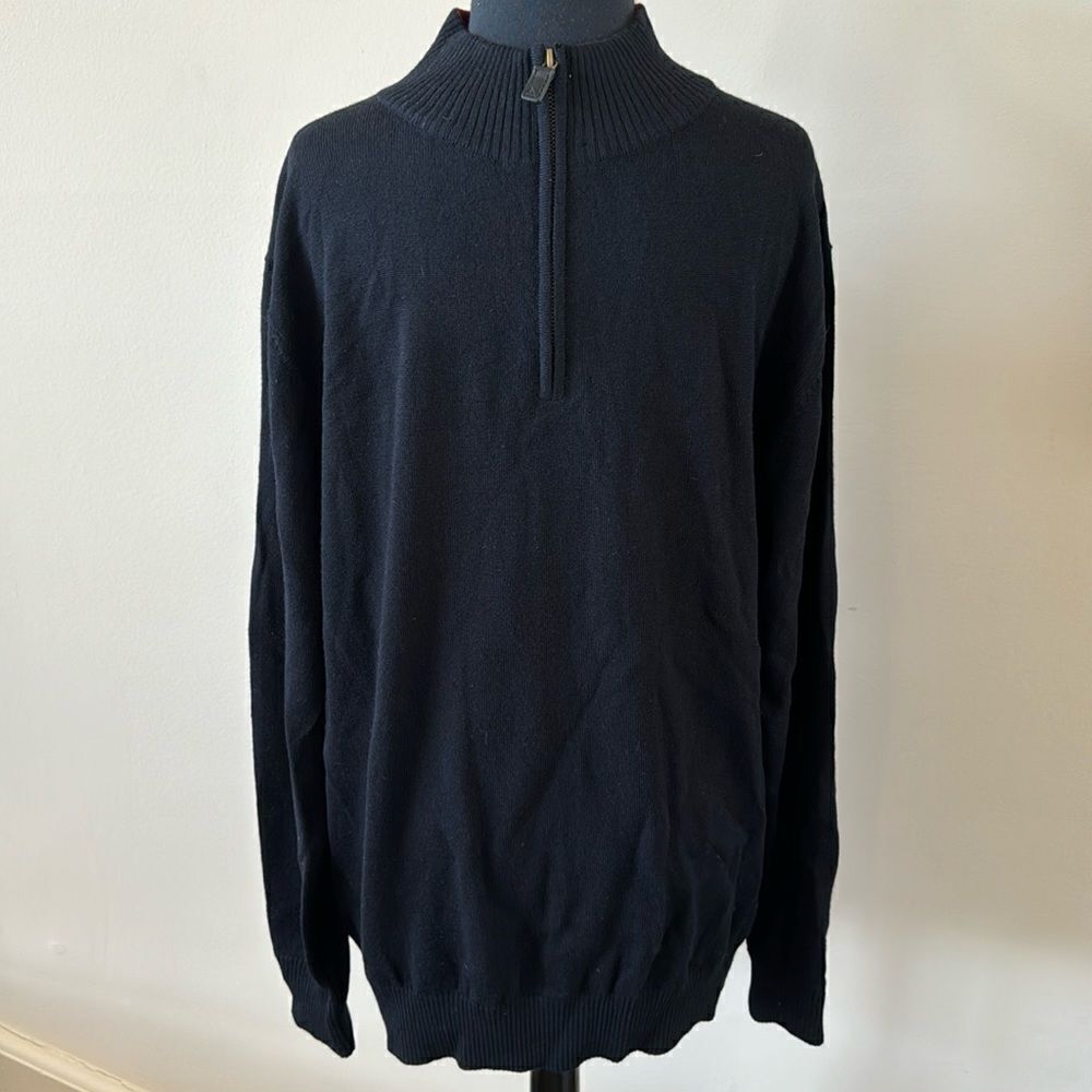 Maker & Company 100% merino wool navy 1/4 zip pullover sweater. XL.